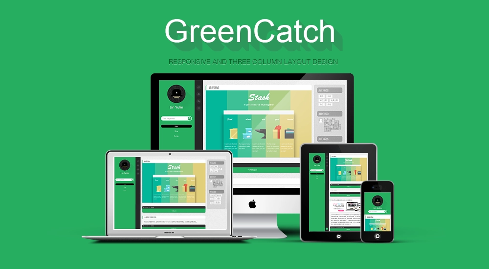 wordpress 主题 GreenCatch 响应式三栏布局 wordpress 主题 GreenCatch 响应式三栏布局